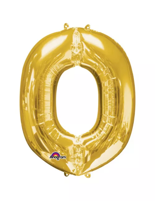 Photo du produit Ballon aluminium Lettre O doré 33 cm