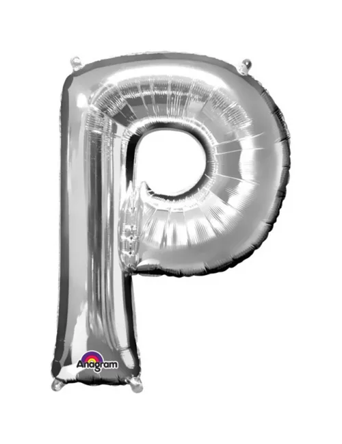 Photo du produit Ballon aluminium Lettre P argenté 33 cm