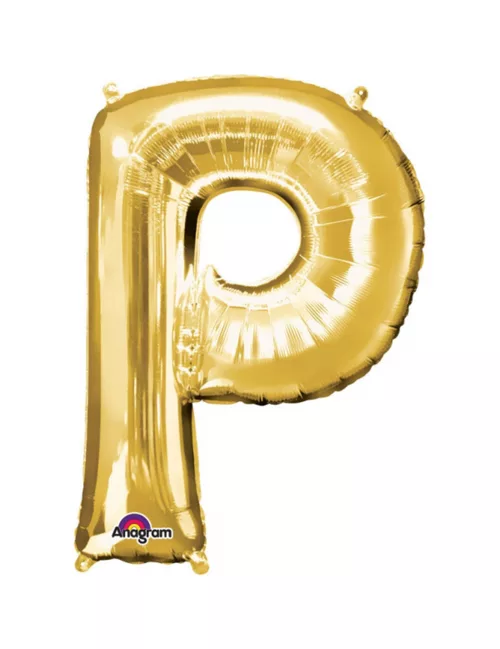 Photo du produit Ballon aluminium Lettre P doré 33 cm
