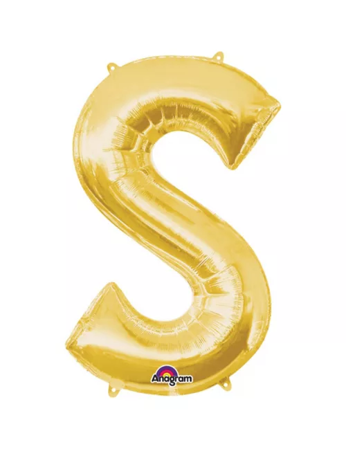 Photo du produit Ballon aluminium Lettre S doré 33 cm