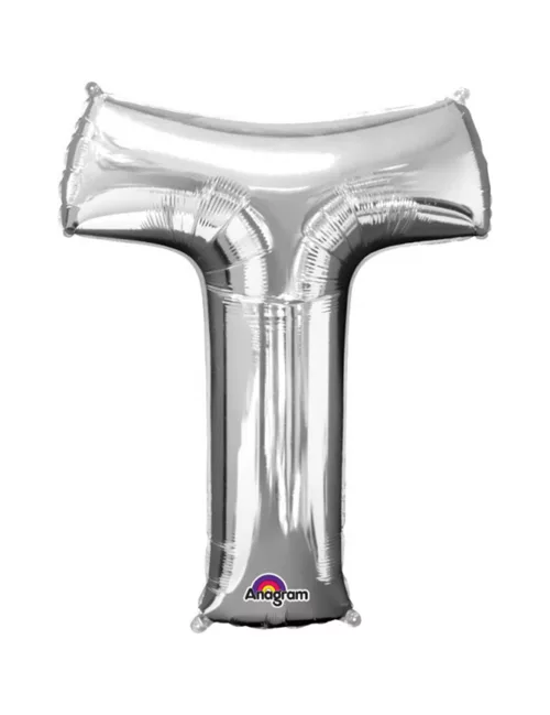 Photo du produit Ballon aluminium Lettre T argenté33 cm