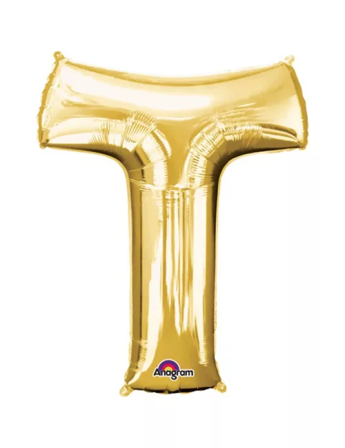 Photo du produit Ballon aluminium Lettre T doré 33 cm