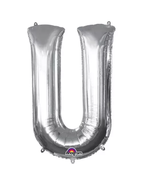 Photo du produit Ballon aluminium lettre U argent 33 cm