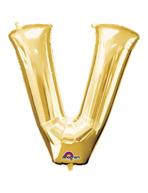 Photo du produit Ballon aluminium Lettre V doré 33 cm