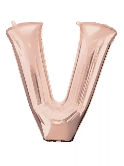Photo du produit Ballon aluminium Lettre V rose gold 81cm x 81 cm
