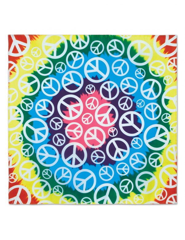 Photo du produit Bandana Hippie Peace multicolore 55 x 55 cm