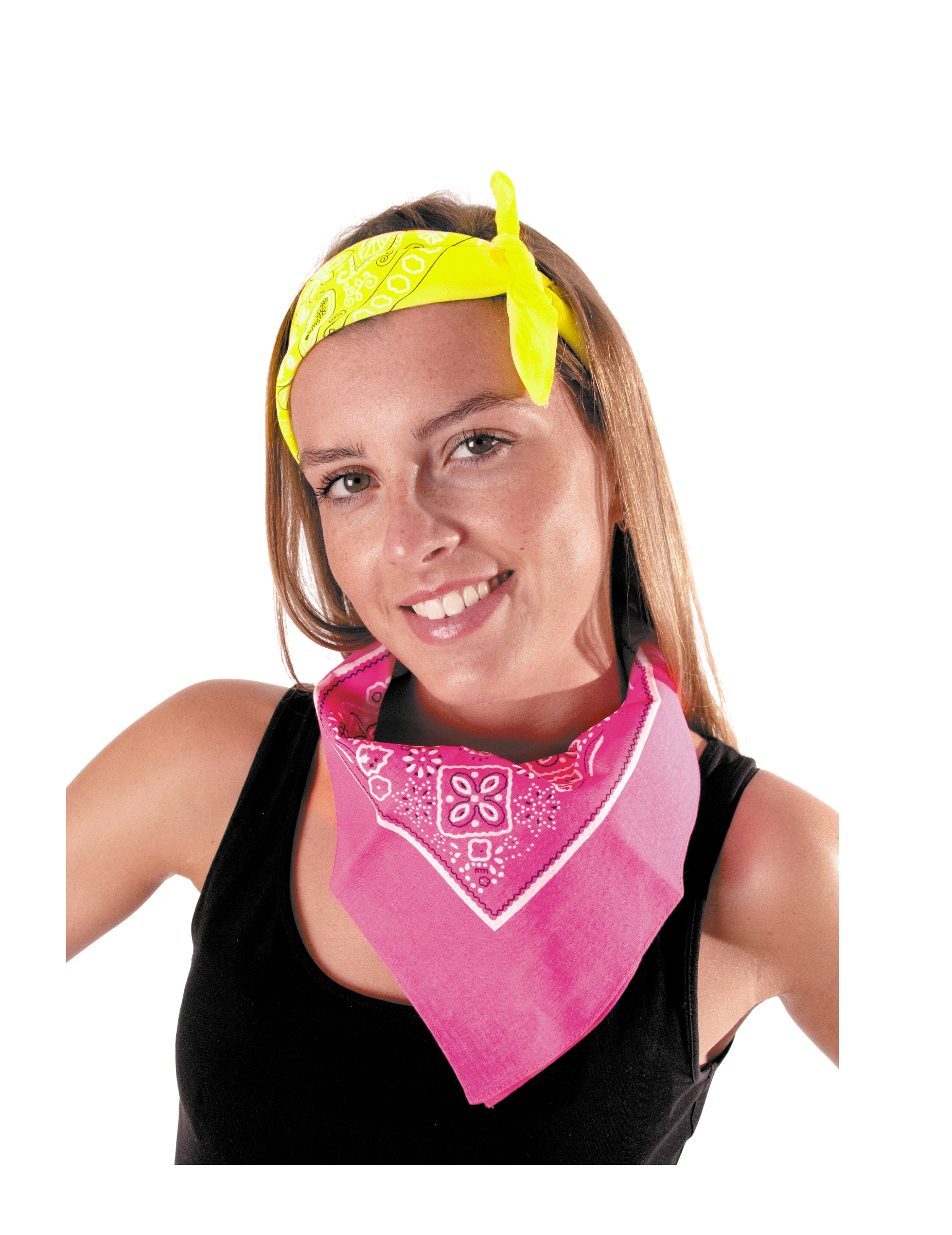 Bandana rose fluo adulte Aussitôt Fêtes