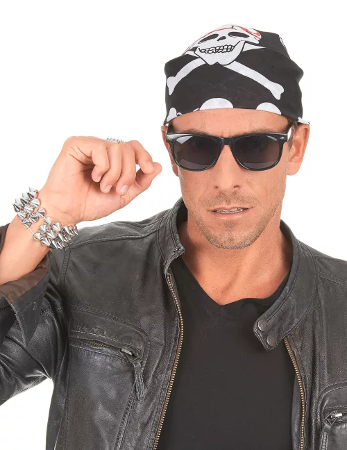 Photo du produit Bandana têtes de mort et chaine adulte