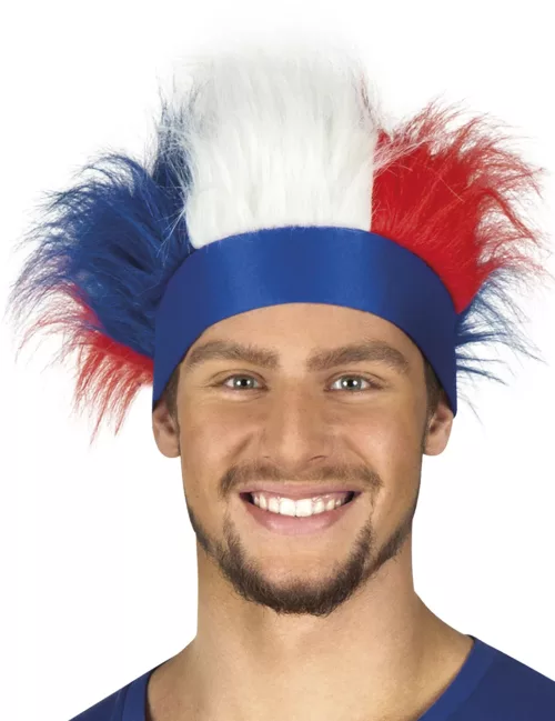 Photo du produit Bandeau avec cheveux tricolore France adulte