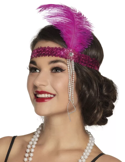 Photo du produit Bandeau charleston rose adulte