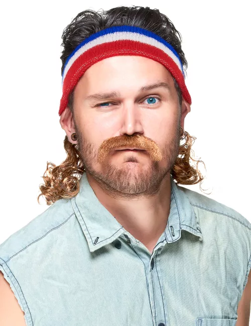 Photo du produit Bandeau Mulet Bleu blanc et rouge avec moustache