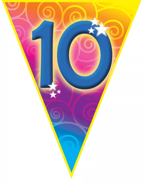 Photo du produit Guirlande fanions âge 10 ans 5 m