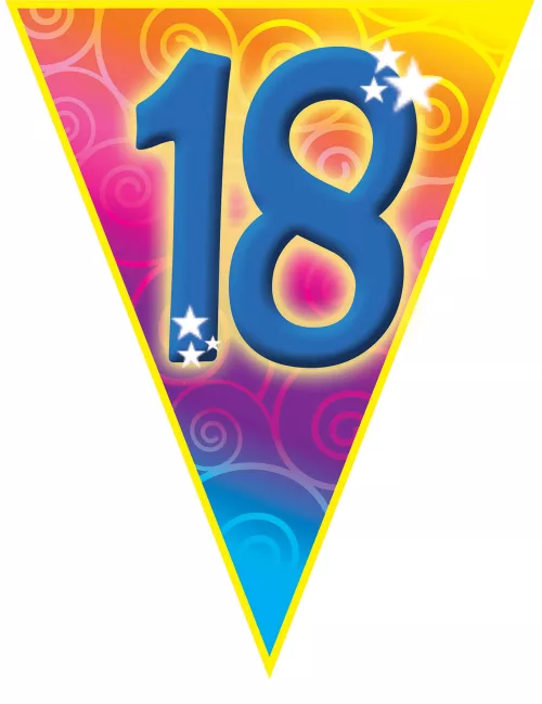 Photo du produit Guirlande fanions âge 18 ans 5 m