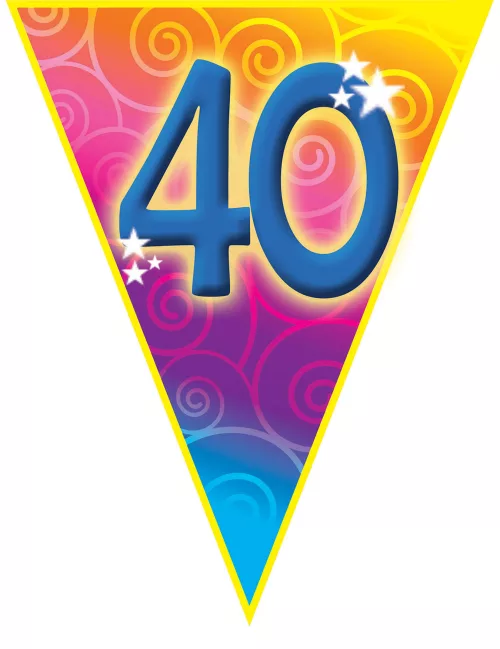 Photo du produit Guirlande fanions âge 40 ans 5 m
