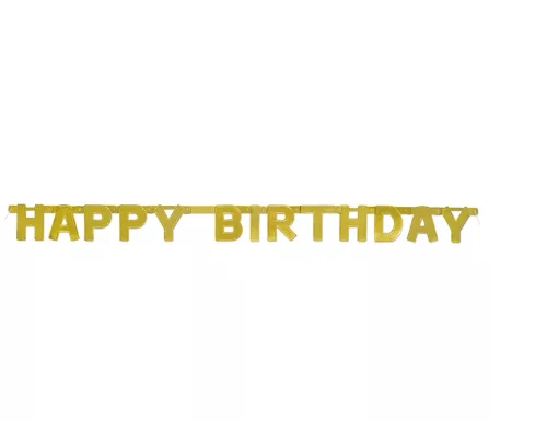 Photo du produit Guirlande articulée Happy Birthday doré 121 cm