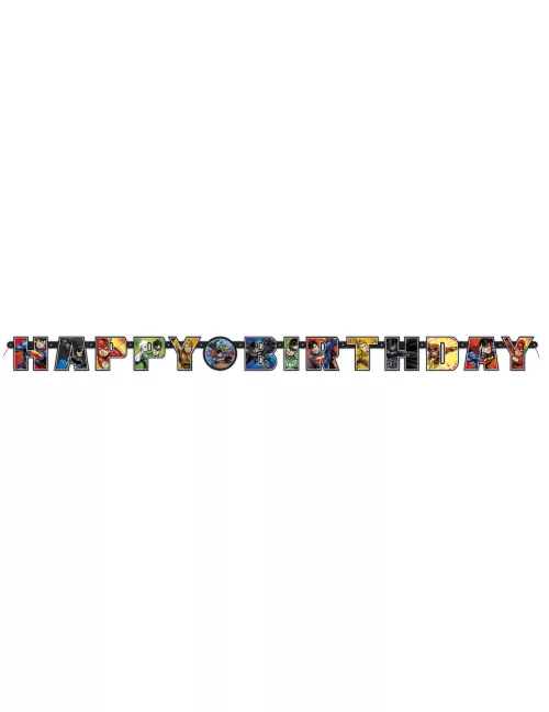 Photo du produit Bannière Happy Birthday Justice League 182 cm