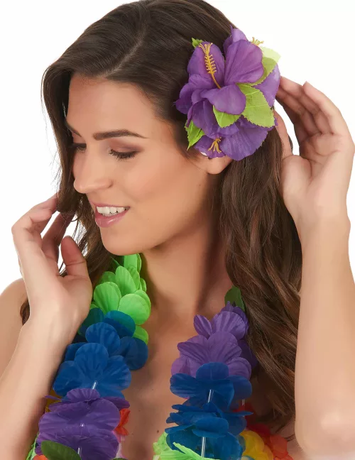 Photo du produit Barrette fleur violette Hawaï