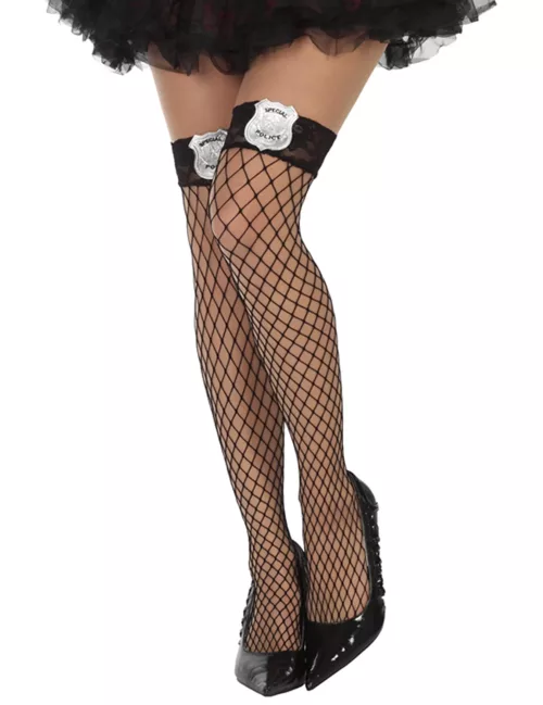 Photo du produit Bas police résille noir femme