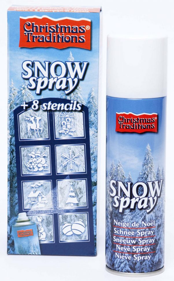 Photo du produit Bombe spray neige avec pochoirs Noël