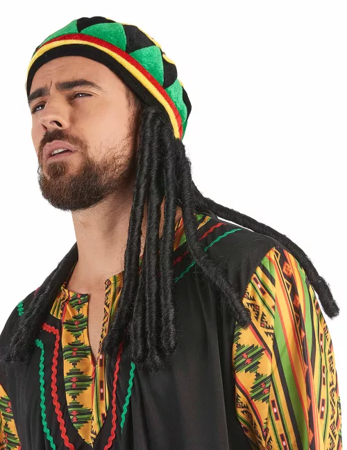 Photo du produit Bonnet rasta velours avec dreadlocks adulte