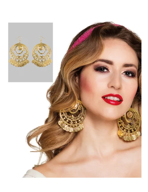 Photo du produit Boucles d'oreilles danseuse orientale dorées femme