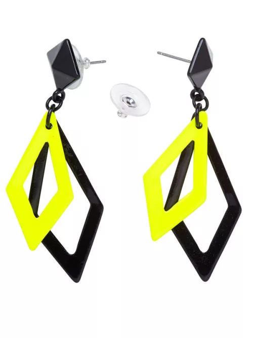 Photo du produit Boucles d'oreilles losange noires et jaunes femme