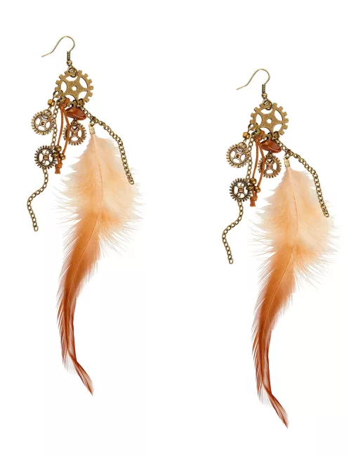 Photo du produit Boucles d'oreilles plumes adulte Steampunk