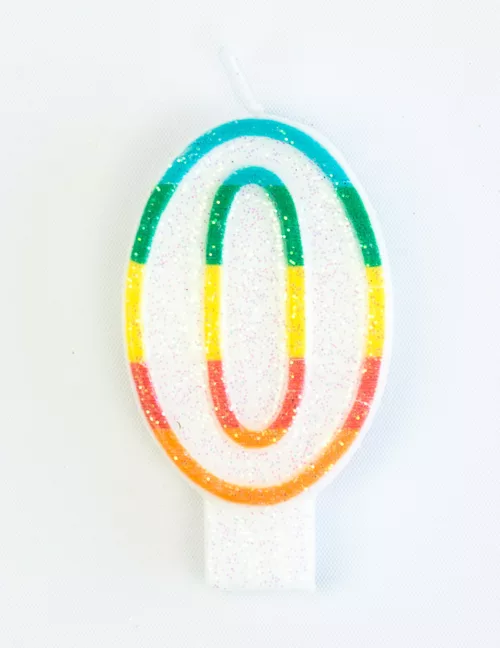 Photo du produit Bougie d'anniversaire chiffre 0 7,5 cm