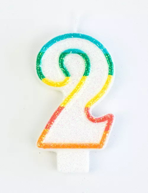 Photo du produit Bougie d'anniversaire chiffre 2 7,5 cm