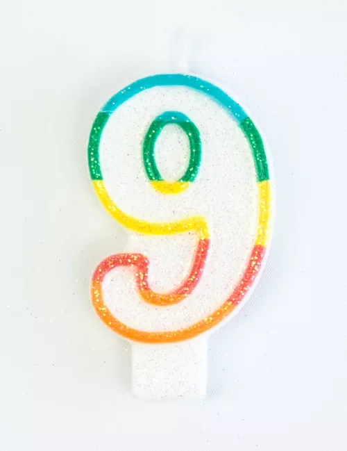 Photo du produit Bougie d'anniversaire chiffre 9 7,5 cm
