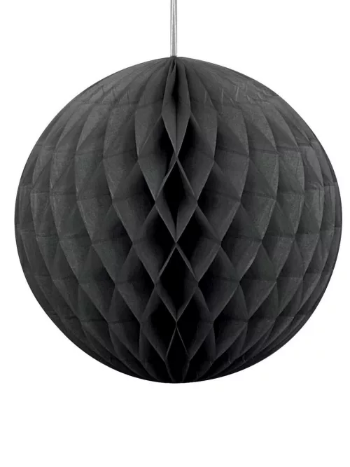 Photo du produit Boule en papier alvéolé noir 20 cm