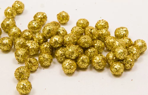 Photo du produit Mini boules pailletées dorées 8 mm 10 gr