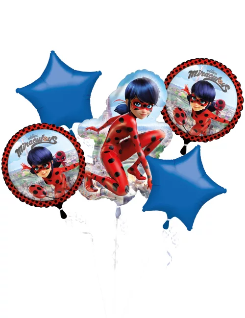 Photo du produit Bouquet de 5 ballons aluminium Ladybug