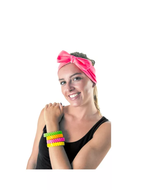 Photo du produit Bracelet zip rose fluo adulte