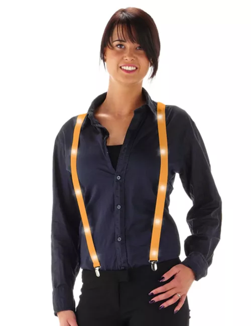 Photo du produit Bretelles LED orange fluo adulte