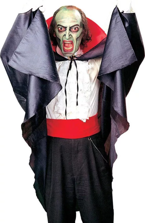 Photo du produit Cape noire col rouge Halloween