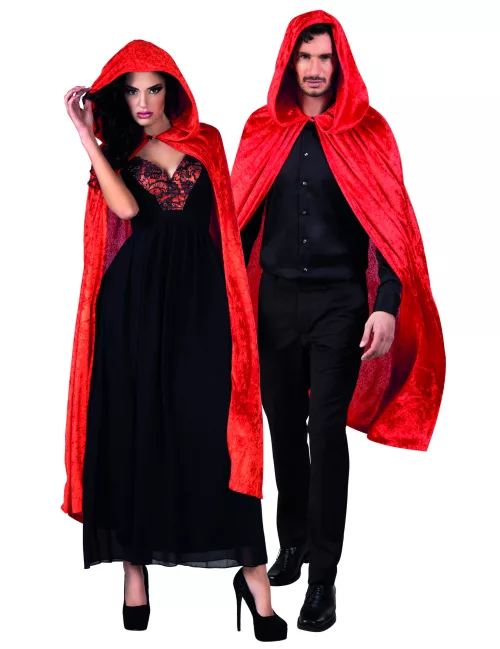 Photo du produit Cape rouge aspect velours 120 cm adule Halloween