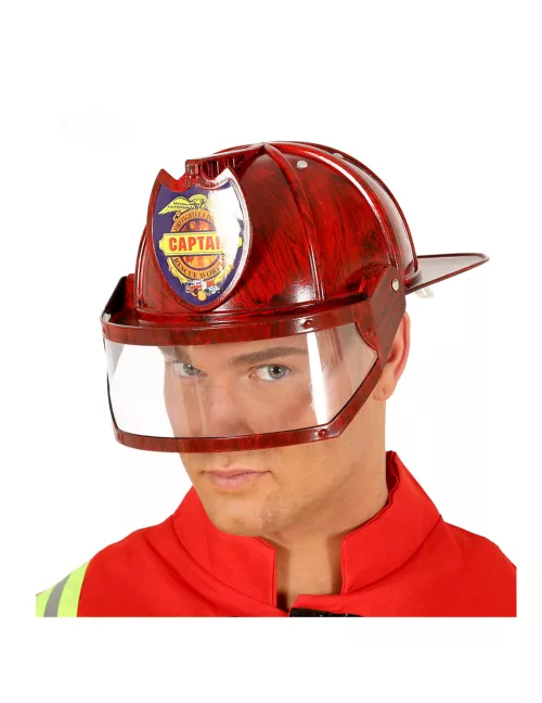 Photo du produit Casque capitaine des pompiers rouge adulte