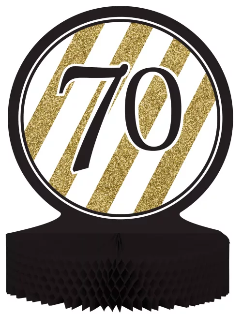 Photo du produit Centre de table 70 ans Noir et Or