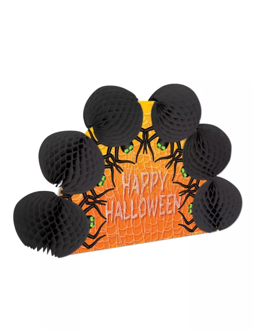 Photo du produit Centre de table araignées Happy Halloween 15 x 21 cm