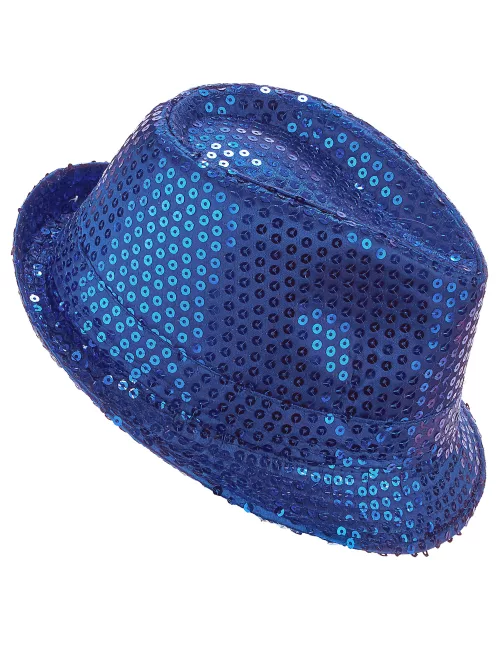 Photo du produit Chapeau borsalino à sequins bleu foncé adulte