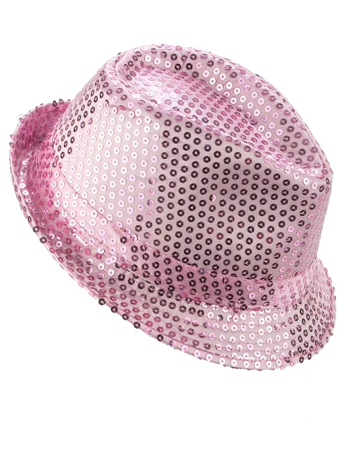 Photo du produit Chapeau borsalino à sequins rose clair adulte