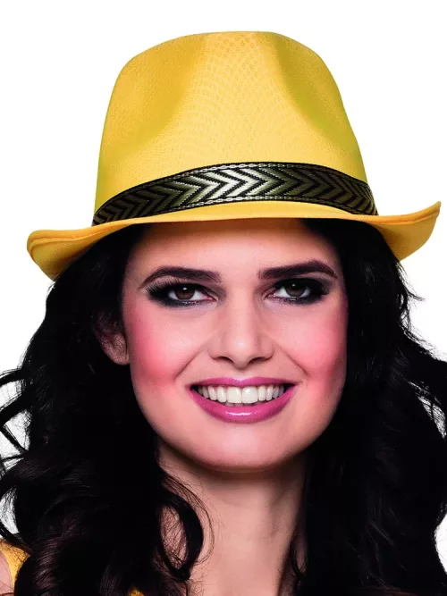 Photo du produit Chapeau borsalino trilby jaune adulte