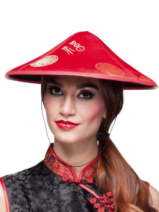 Photo du produit Chapeau chinois rouge adulte