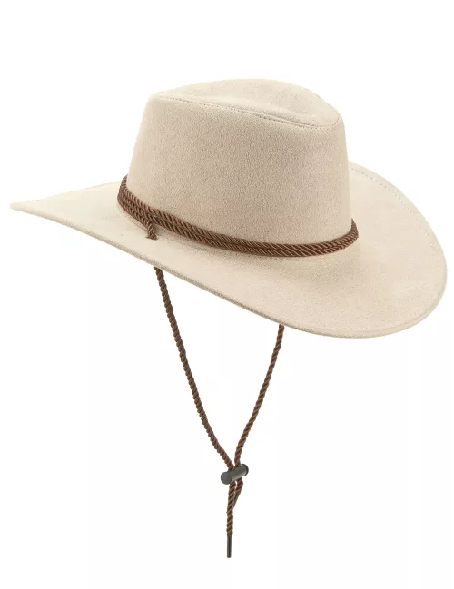 Photo du produit Chapeau cowboy luxe beige en suede adulte