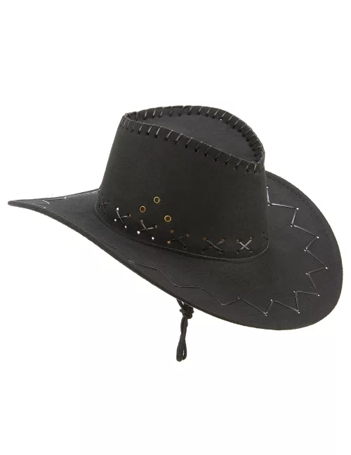 Photo du produit Chapeau cowboy noir en suedine adulte