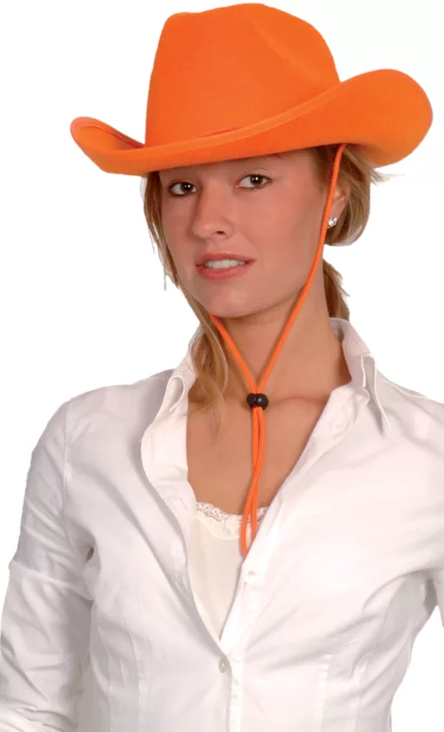 Photo du produit Chapeau cowboy orange adulte