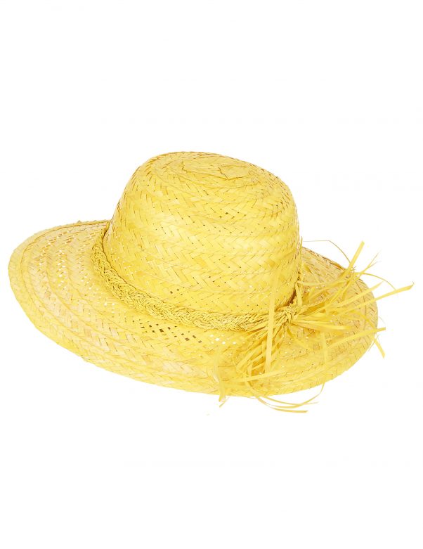 Photo du produit Chapeau de paille vintage jaune femme