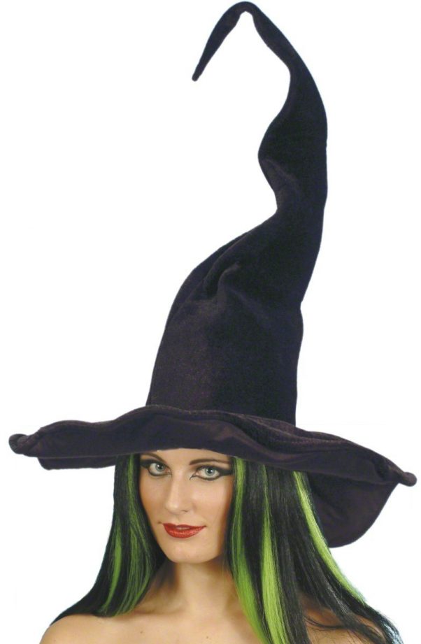 Photo du produit Chapeau sorcière noir velours femme Halloween