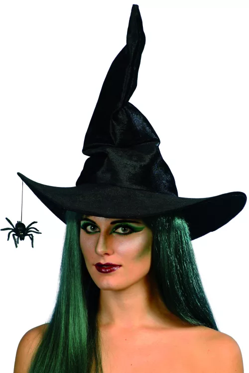 Photo du produit Chapeau sorcière noir avec araignée femme Halloween